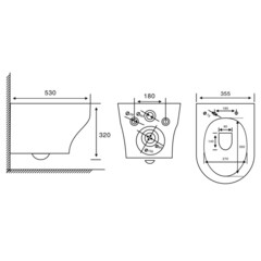 Унитаз подвесной Abber Bequem безободковый белый с сиденьем дюропласт микролифт смыв торнадо (AC1128) - фото 2