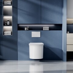 Унитаз подвесной Abber Bequem безободковый белый с сиденьем дюропласт микролифт смыв торнадо (AC1127) - фото 4