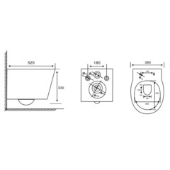 Унитаз подвесной Abber Bequem безободковый белый с сиденьем дюропласт микролифт смыв торнадо (AC1127) - фото 3