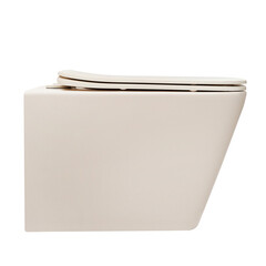 Унитаз подвесной Abber Rechteck безободковый светло-бежевый матовый с сиденьем дюропласт микролифт (AC1201MBE) - фото 8