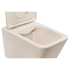 Унитаз подвесной Abber Rechteck безободковый светло-бежевый матовый с сиденьем дюропласт микролифт (AC1201MBE) - фото 6