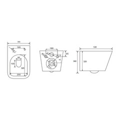Унитаз подвесной Abber Rechteck безободковый светло-бежевый матовый с сиденьем дюропласт микролифт (AC1201MBE) - фото 3