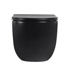 Унитаз подвесной Abber Bequem безободковый черный матовый с сиденьем дюропласт микролифт смыв торнадо (AC1104TMB) - фото 8