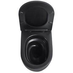 Унитаз подвесной Abber Bequem безободковый черный матовый с сиденьем дюропласт микролифт смыв торнадо (AC1104TMB) - фото 6