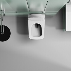 Унитаз подвесной Abber Ultra безободковый белый с сиденьем дюропласт микролифт (AC1303) - фото 7