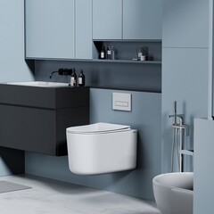 Унитаз подвесной Abber Ultra безободковый белый с сиденьем дюропласт микролифт (AC1302) - фото 3