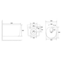 Унитаз подвесной Abber Ultra безободковый белый с сиденьем дюропласт микролифт (AC1302) - фото 2