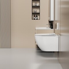 Унитаз подвесной Abber Ultra безободковый белый с сиденьем дюропласт микролифт (AC1301) - фото 7