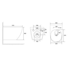 Унитаз подвесной Abber Ultra безободковый белый с сиденьем дюропласт микролифт (AC1301) - фото 2