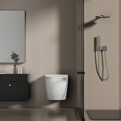 Унитаз подвесной Abber Bequem белый с сиденьем дюропласт микролифт с импульсным смывом (AC1126P) - фото 9