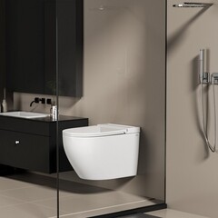 Унитаз подвесной Abber Bequem белый с сиденьем дюропласт микролифт с импульсным смывом (AC1126P) - фото 3