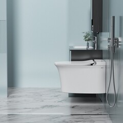 Унитаз подвесной Abber Bequem белый с сиденьем дюропласт микролифт с импульсным смывом (AC1124P) - фото 11