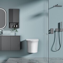 Унитаз подвесной Abber Bequem белый с сиденьем дюропласт микролифт с импульсным смывом (AC1124P) - фото 10