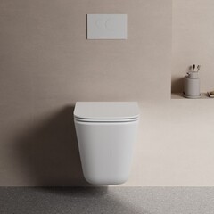 Унитаз подвесной Abber Rechteck безободковый белый с сиденьем дюропласт микролифт смыв торнадо (AC1219TC) - фото 4