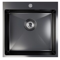 Мойка для кухни Mixline Pro 50х50х20 см врезная с сифоном со смесителем Corsa Deco Creek с высоким изливом сталь графит (556575/FKCSMG) - фото 5