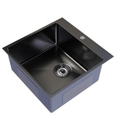 Мойка для кухни Mixline Pro 50х50х20 см врезная с сифоном сталь графит (556575/6544)