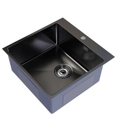 Мойка для кухни Mixline Pro 50х50х20 см врезная с сифоном со смесителем Corsa Deco Creek с высоким изливом сталь графит (556575/FKCSMG) - фото 4