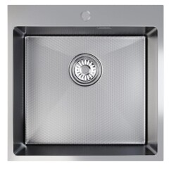 Мойка для кухни Mixline Pro 50х50х20 см врезная с сифоном сталь нано декор сатин (556577) - фото 4