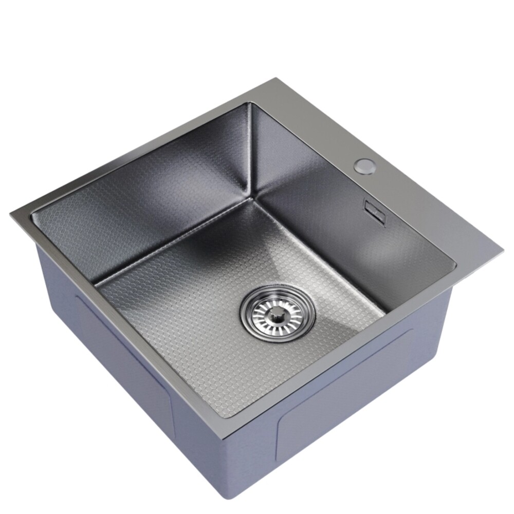 Изображение товара Мойка для кухни Mixline Pro 50х50 см из нержавеющей стали врезная с сифоном сатин
