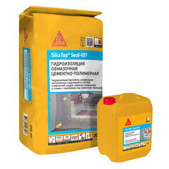 Гидроизоляция цементно-полимерная Sika Seal-107 (компоненты A+B) жестко-эластичная 20 кг+ 5 кг