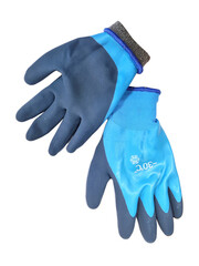 Перчатки акриловые с двойным латексным обливом утепленные синие 10 (L) - фото 2