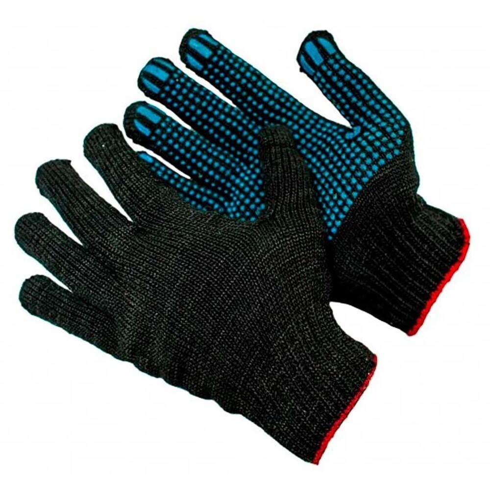 Изображение товара Перчатки х/б с ПВХ покрытием утепленные черные 9 (L)