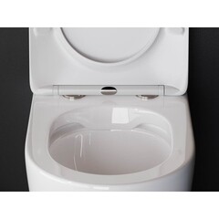 Унитаз напольный приставной Ceramicanova Highlight Rimless с горизонтальным выпуском с сиденьем дюропласт микролифт (CN1812) - фото 7