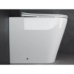 Унитаз напольный приставной Ceramicanova Highlight Rimless с горизонтальным выпуском с сиденьем дюропласт микролифт (CN1812) - фото 5