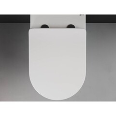 Унитаз напольный приставной Ceramicanova Highlight Rimless с горизонтальным выпуском с сиденьем дюропласт микролифт (CN1812) - фото 4