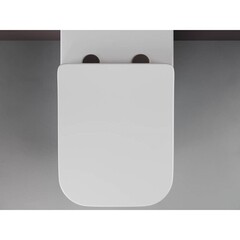 Унитаз напольный приставной Ceramicanova Cubic Rimless с горизонтальным выпуском с сиденьем дюропласт микролифт (CN1809) - фото 3