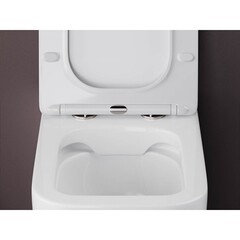 Унитаз напольный приставной Ceramicanova Cubic Rimless с горизонтальным выпуском с сиденьем дюропласт микролифт (CN1809) - фото 5