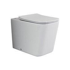 Унитаз напольный приставной Ceramicanova Cubic Rimless с горизонтальным выпуском с сиденьем дюропласт микролифт (CN1809)