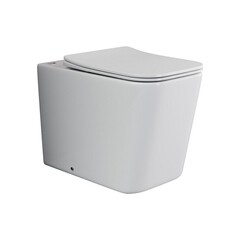 Унитаз напольный приставной Ceramicanova Cubic Rimless с горизонтальным выпуском с сиденьем дюропласт микролифт (CN1809)