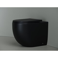 Унитаз напольный приставной Ceramicanova Metropol Rimless с горизонтальным выпуском с сиденьем дюропласт микролифт (CN4004MB) - фото 10