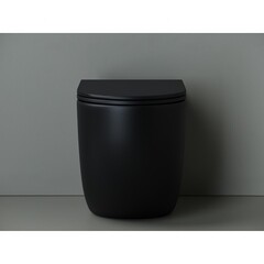 Унитаз напольный приставной Ceramicanova Metropol Rimless с горизонтальным выпуском с сиденьем дюропласт микролифт (CN4004MB) - фото 9