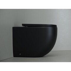 Унитаз напольный приставной Ceramicanova Metropol Rimless с горизонтальным выпуском с сиденьем дюропласт микролифт (CN4004MB) - фото 6