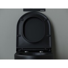 Унитаз напольный приставной Ceramicanova Metropol Rimless с горизонтальным выпуском с сиденьем дюропласт микролифт (CN4004MB) - фото 5