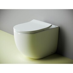 Унитаз напольный приставной Ceramicanova Metropol Rimless с горизонтальным выпуском с сиденьем дюропласт микролифт (CN4004) - фото 11