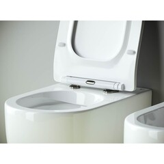 Унитаз напольный приставной Ceramicanova Metropol Rimless с горизонтальным выпуском с сиденьем дюропласт микролифт (CN4004) - фото 8