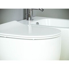 Унитаз напольный приставной Ceramicanova Metropol Rimless с горизонтальным выпуском с сиденьем дюропласт микролифт (CN4004) - фото 9