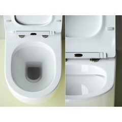 Унитаз напольный приставной Ceramicanova Metropol Rimless с горизонтальным выпуском с сиденьем дюропласт микролифт (CN4004) - фото 6