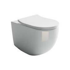Унитаз напольный приставной Ceramicanova Metropol Rimless с горизонтальным выпуском с сиденьем дюропласт микролифт (CN4004)