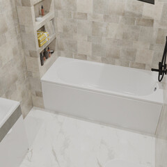 Панель фронтальная для ванны акриловой Ollie 190х56,5 см белая (02ол19) - фото 3