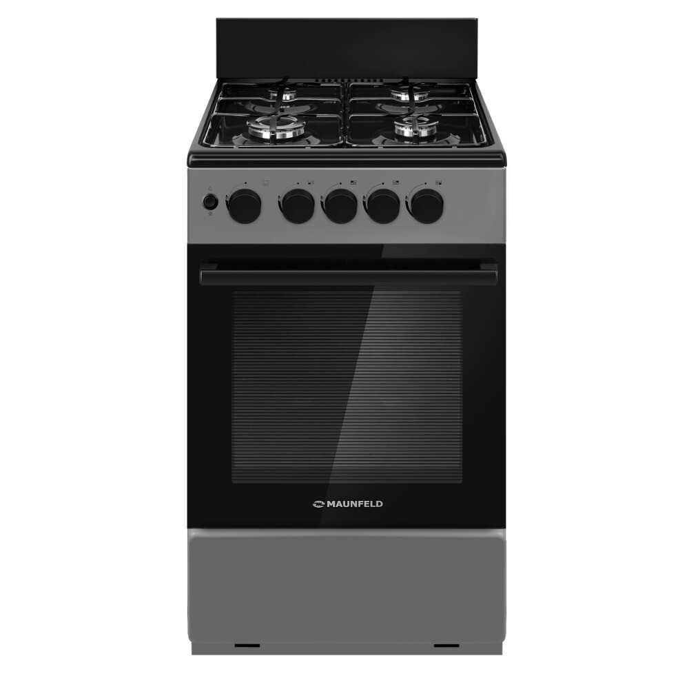 

Плита газовая Maunfeld MGC50GEGR08 4 конфорки серая