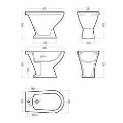 Биде Sanita напольное (BD.FS/Samarsky/C/WHT.G/S1) - фото 7