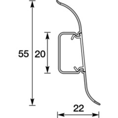 Плинтус ПВХ напольный Идеал Классик 55 мм дуб капучино 2200 мм - фото 2