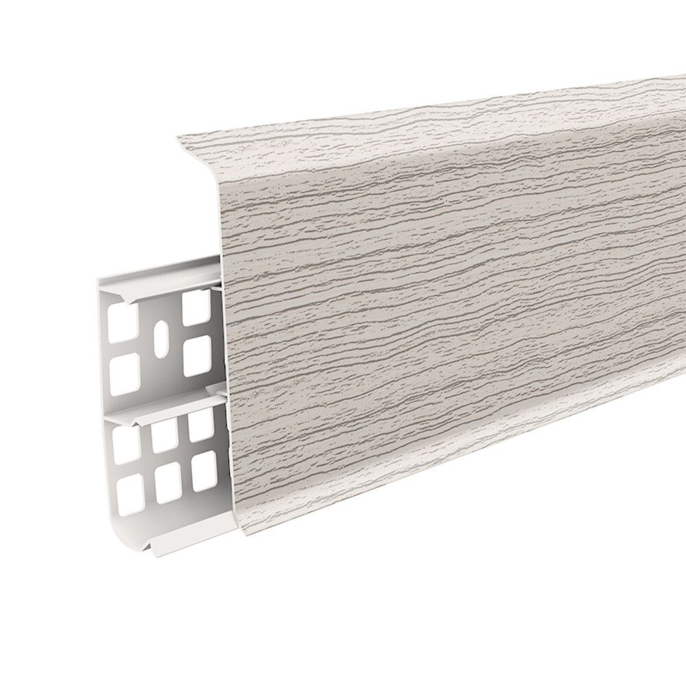 Изображение товара Плинтус ПВХ напольный ясень серый 100 мм 2,2 м Деконика Россия