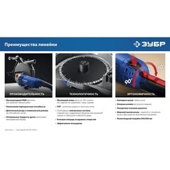 Штроборез электрический Зубр ЗШ-П45-2200 ПТК 2200 Вт d180 мм без дисков - фото 6