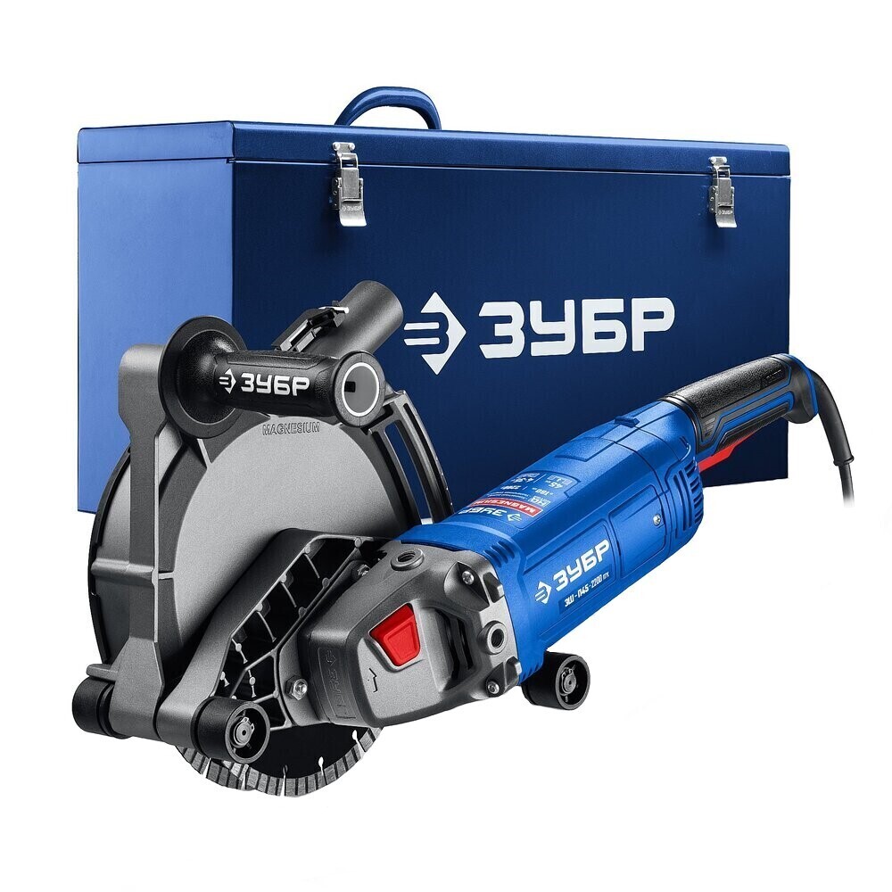 Изображение товара Профессиональный штроборез ZUBR ЗШ-П45-2200 ПТК 2200 Вт для бетона с пылеудалением