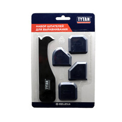 Набор шпателей для выравнивания Tytan Professional 4,5 мм резиновых с лопаткой (4 шт.) (98054) - фото 2